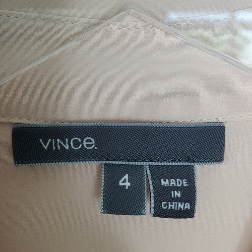 Vince Silk Blouse S Light Pink Half Placket Boxy Collared Long Sleeve Womens - Picture 8 of 11