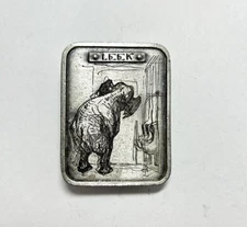 Vintage Bergamot Brass Works Elephant Taking Leek Garlic Joke Belt Buckle 1974