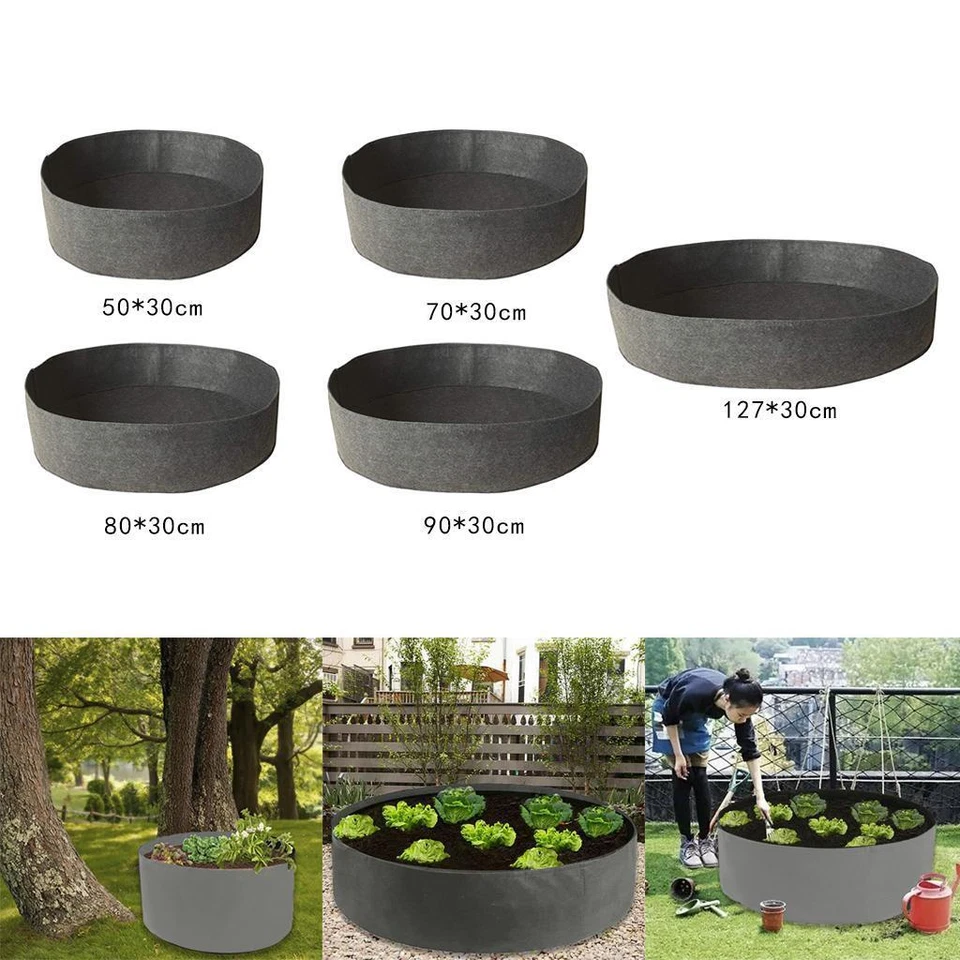 Plant Growing Bag, Round Felt Fabric Planting Bag, Breathable Garden Grow Bag,