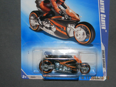 HW HOT WHEELS 09 DREAM GARAGE #8 CANYON CARVER MOTORCYCLE HOTWHEELS BLACK/ORANGE