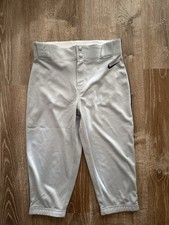 Nike Vapor Select Baseball Pants Kid  s Sz Medium Gray w/Navy Piping DX9169-014