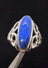 Stunning Vintage Sterling Silver 925 Filigree Blue Lapis Ring Sz 6 — photo 1