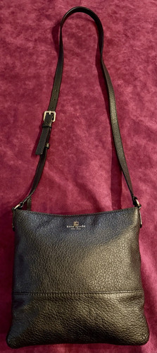 Kate Spade genuine black pebbled leather Crossbody bag