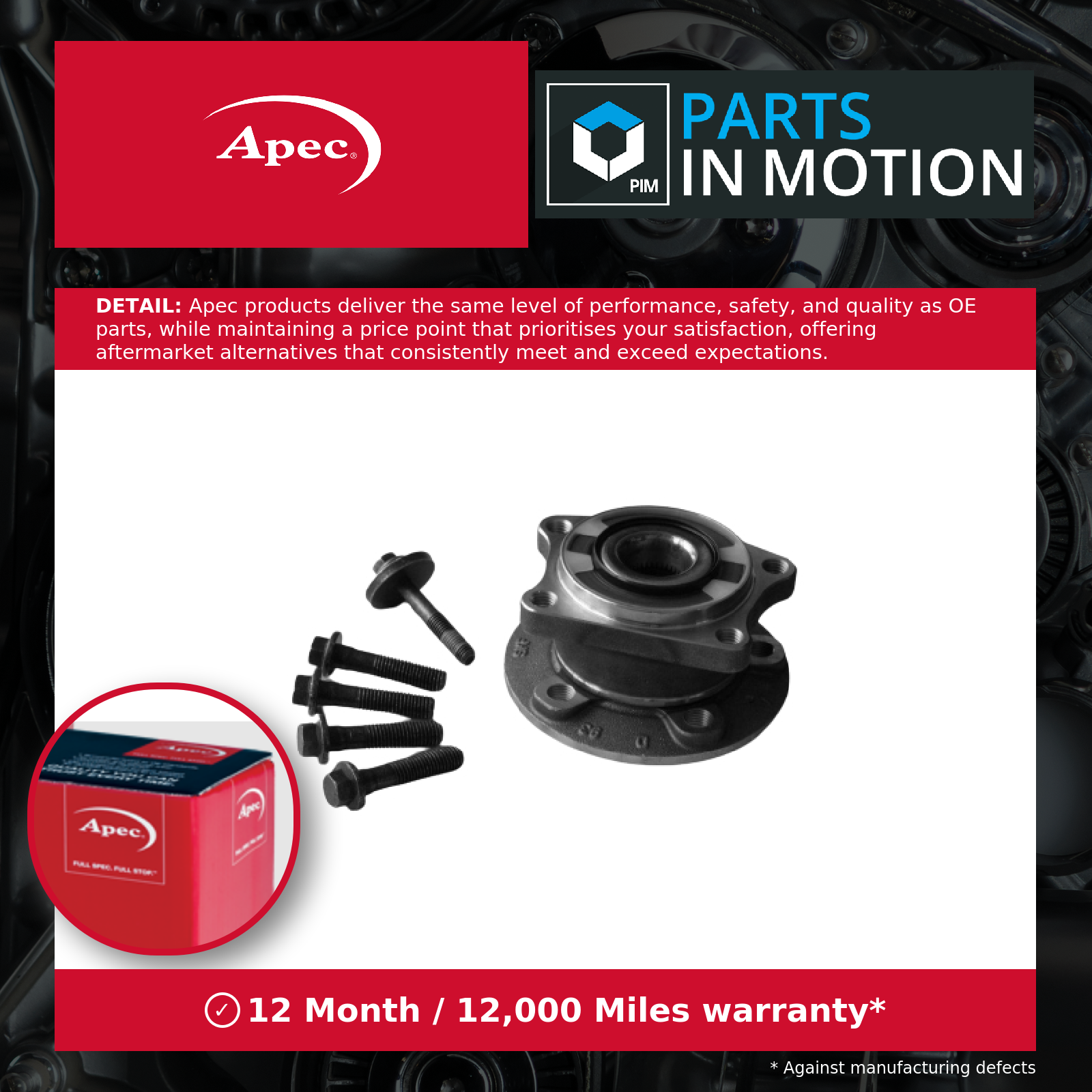 Wheel Bearing Kit Rear AWB1252 Apec 30639876 30748191 30748989 31201011 31340099