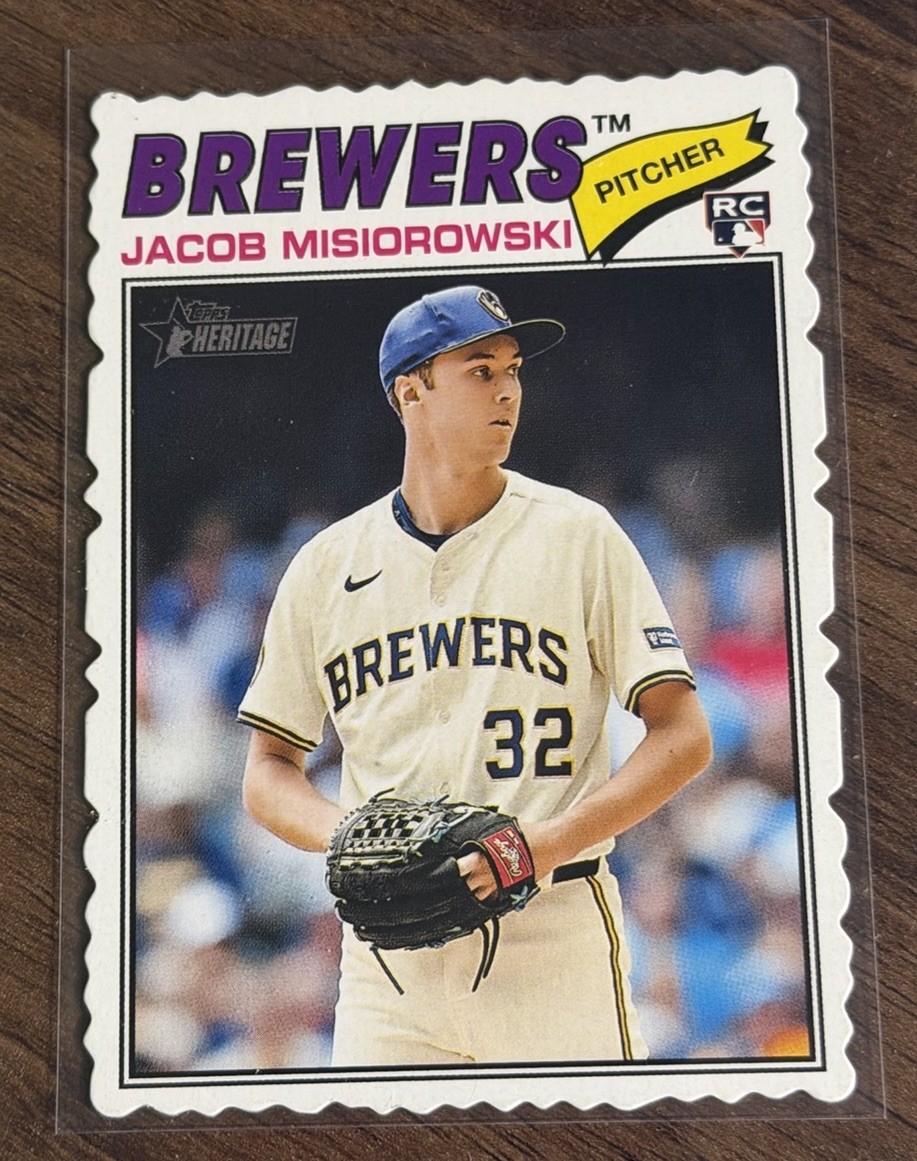 2026 Topps Heritage Brewers Jacob Misiorowski Deckle Edge RC #144 SP