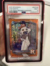 2025 Bowman - Chrome Prospects Cam Smith #BCP-48 Orange Shimmer Refractor /25 RC