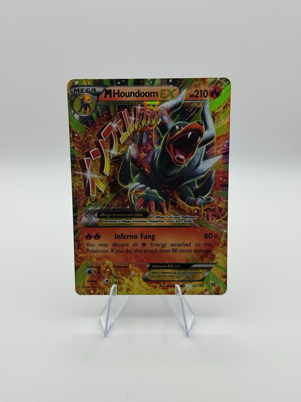 Pokemon M Houndoom EX 22/162 Breakthrough UR Holo Full Art EN 210 HP 2015