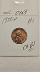 wheat penny 1938D RED CH BU 1938-D LINCOLN CENT NICE UNC RED LUSTER LOT #1