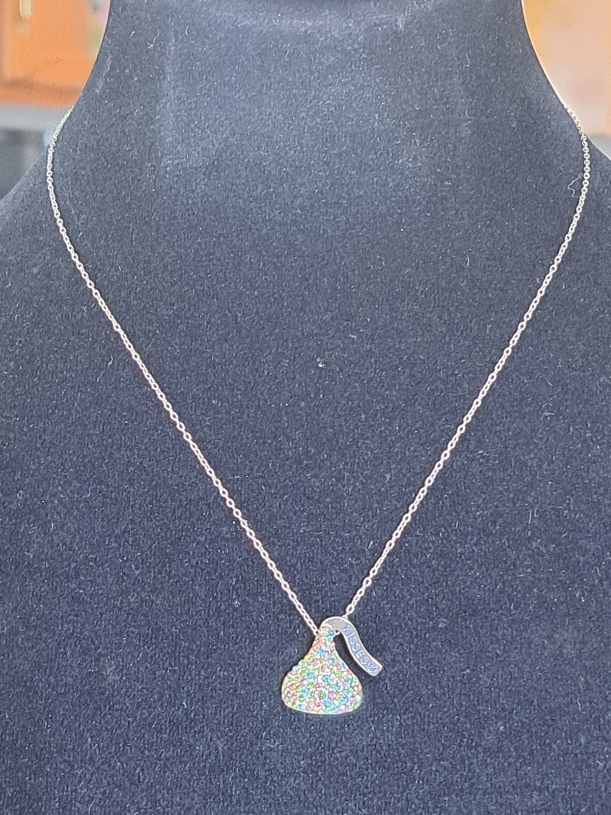 Sterling Silver Hershey Kiss Pendant Necklace