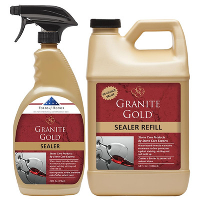 Granite Gold Granite Sealer Combo Pack Water-Based Sealer Spray And Refill For