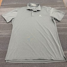 Holderness Bourne Polo Shirt Mens Large Green Holland Striped Performance Golf