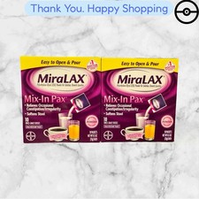 MiraLAX 10 Single Serve Travel Packet Mix-In Pax Unflavored Constipation 09/27