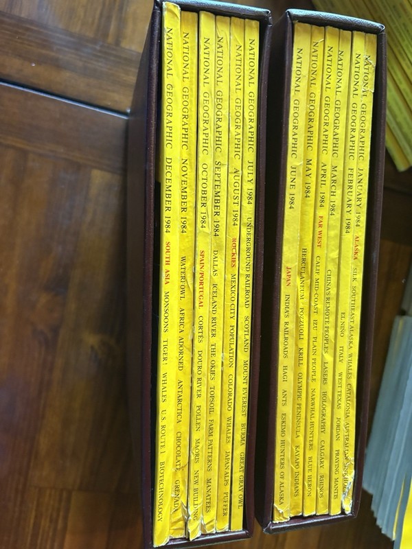 National Geographic 1984 Full Set Complete Year  with 6 issue Cases