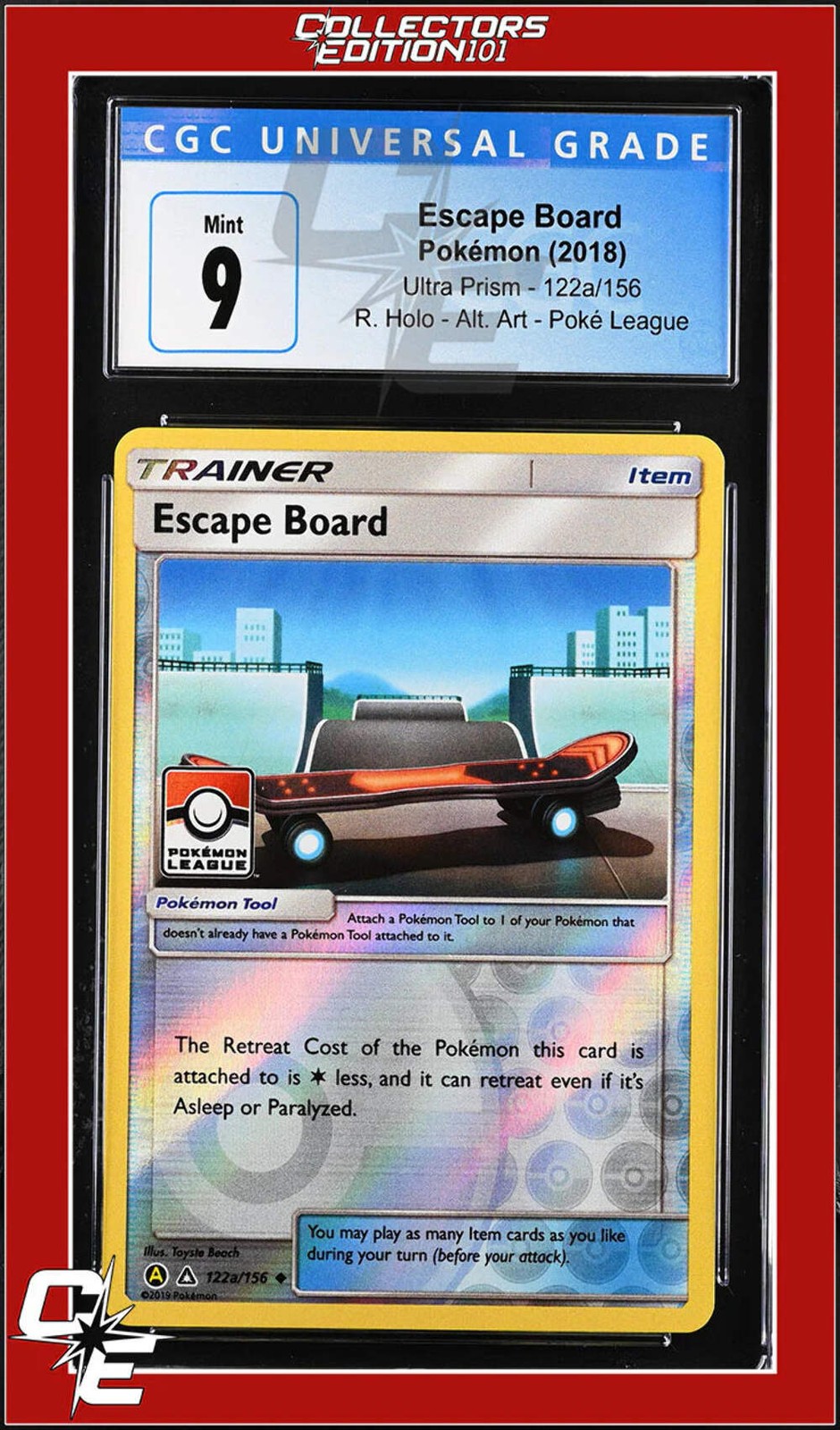 Ultra Prism Escape Board 122a/156 Reverse - Alternate Art Pokemon League CGC 9