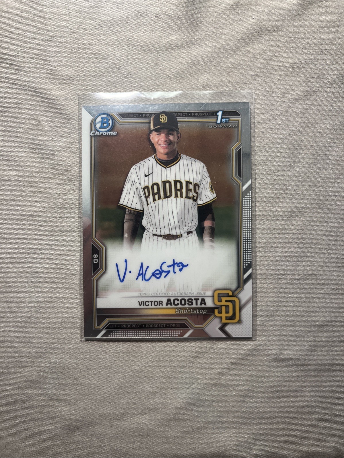 2021 Bowman Chrome - Prospect Autographs Victor Acosta #CPA-VA (AU, RC)