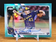 2021 Topps Chrome Drew Rasmussen Aqua Refractor /199 AUTO RC #RA-DR