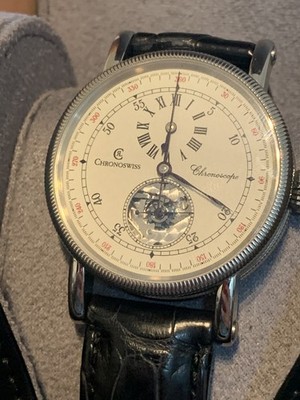 Chronoswiss Chronoscope CH1523 Open Window Skeleton Automatic Steel Men's Watch