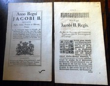 1685 ACT OF PARMLIAMENT ENGLAND, COYNAGE IS WHAT IS THIS ONE ACT IS ALL ABOUT.
