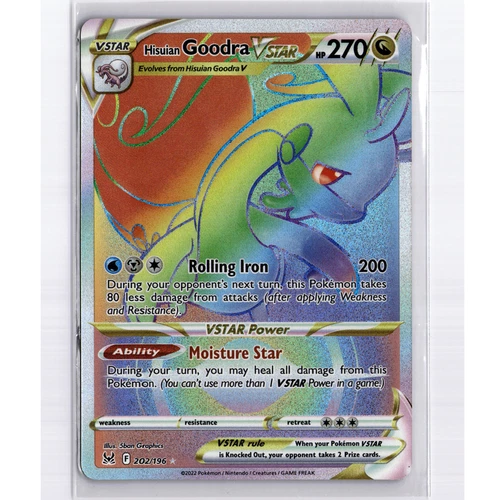 Hisuian Goodra VSTAR Secret Rare Holofoil 202/196 SWSH11: Lost Origin NM