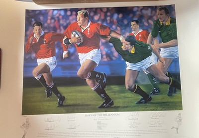 7x mehrfach signiertes Wales Ruby ''Dawn Of The Millennium'' Foto/Poster von Simon Smith