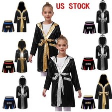 US Girl Boy Outfit Costume Set Boxing Suit Performance Festival Competition Robe