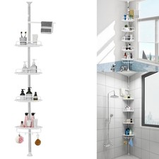Teleskopregal Duschregal Duschablage Eckregal 4 Ablagen Handtuchhalter Badregal.