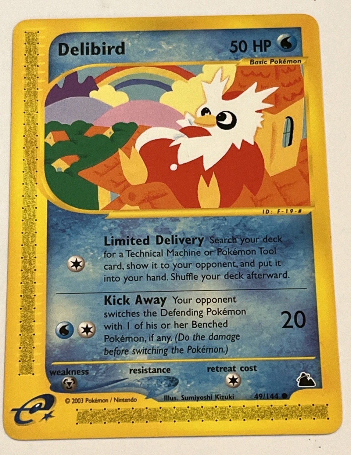 Pokemon Tcg Delibird 49/144 Skyridge Non Holo Mp Trading Gaming Card Vintage 