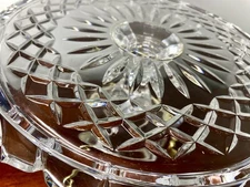 Vintage Shannon Crystal by Godinger Scalloped Edge Diamond Cake Stand 5” Tall