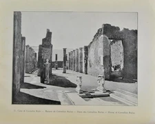 Antique Ancient Rome Roman Pompeii House of Cornelius Rufus Art Print 1910