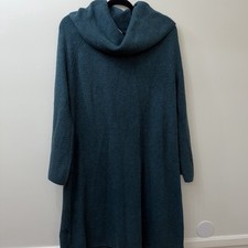 LOFT New Sweater Dress M Green Cowl Neck Classic Minimalist