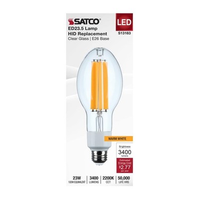 Satco S13183 - 23 Watt LED HID ED23.5 Replacement - 2200K (1, 2, 6 and 20 Pack)