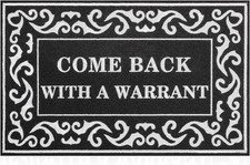 Door Mats Welcome Mat Come Back with A Warrant Doormats Outdoor Indoor ...
