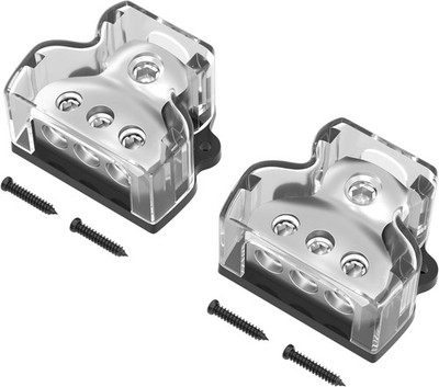 3 Way Power Distribution Block Car Audio Splitter 1 x 0 Gauge in / 3 x 4 Gaug...