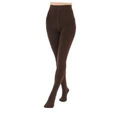  Women's Opaque Fleece Lined Tights, Thermal Tights Medium Brown