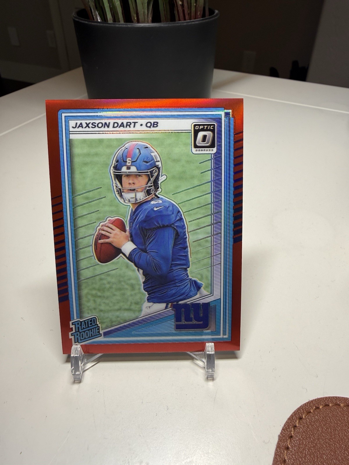 2025 Panini Donruss Optic Rated Rookie Jaxson Dart #273 Red Prizm Giants 81/149