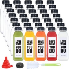 35pcs 16oz Plastic Bottles with Caps Juice Container with Lids Empty Plastic ...