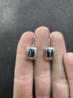 4.9g Vintage Sterling Silver 925 Cats Eye Drop Earrings Jewelry lot I