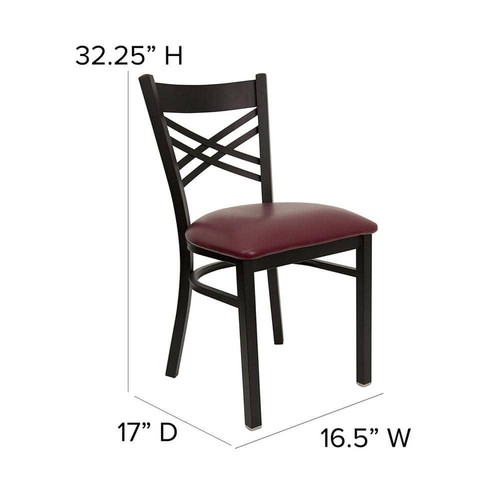 Flash Furniture Hercules Series Black X Back Metal Restaurant Chair with Vinyl - Picture 3 of 8