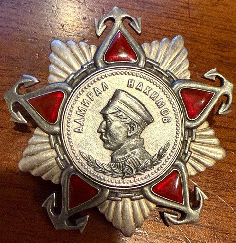 Soviet Russian Banner Badge Red star Medal Banner Order Nakhimov Military (2343)