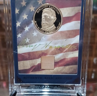 Benjamin Harrison Commemorative Coin Proof Card White House Relic Limited Editi 