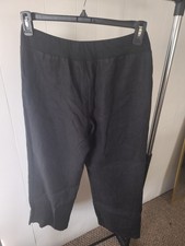 Jones New york 100 Linen Pants Black Size small wide leg coastal chic