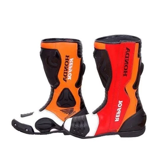 Mens Repsol Motorbike leather Boots Riding Motorcycle Racing Sports Shoes CE - Image 3 of 4