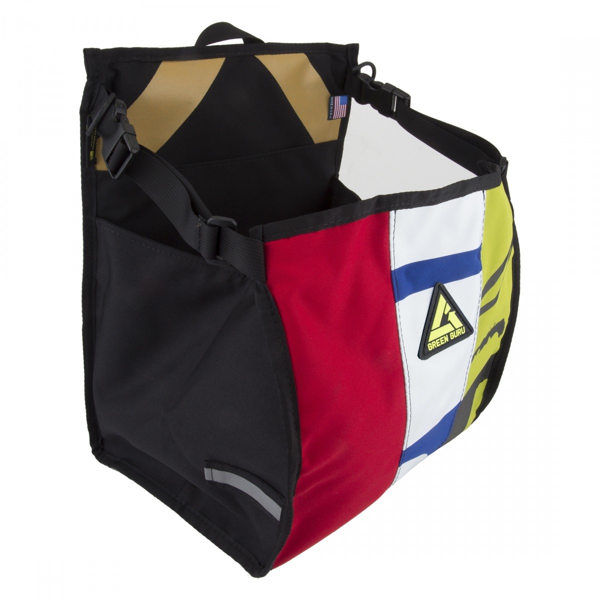 Green Guru Freerider 31L Upcycled Hook-On Bicycle Pannier with Reflective Logo