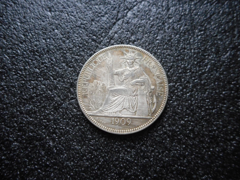 1909-A  FRENCH INDOCHINA  Piastre Silver Coin - Image 3 of 4