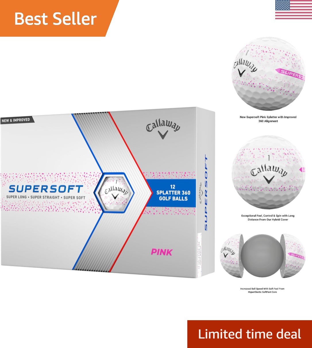 Balls - Exceptional Feel & Spin In 12 Pink Splatter Balls