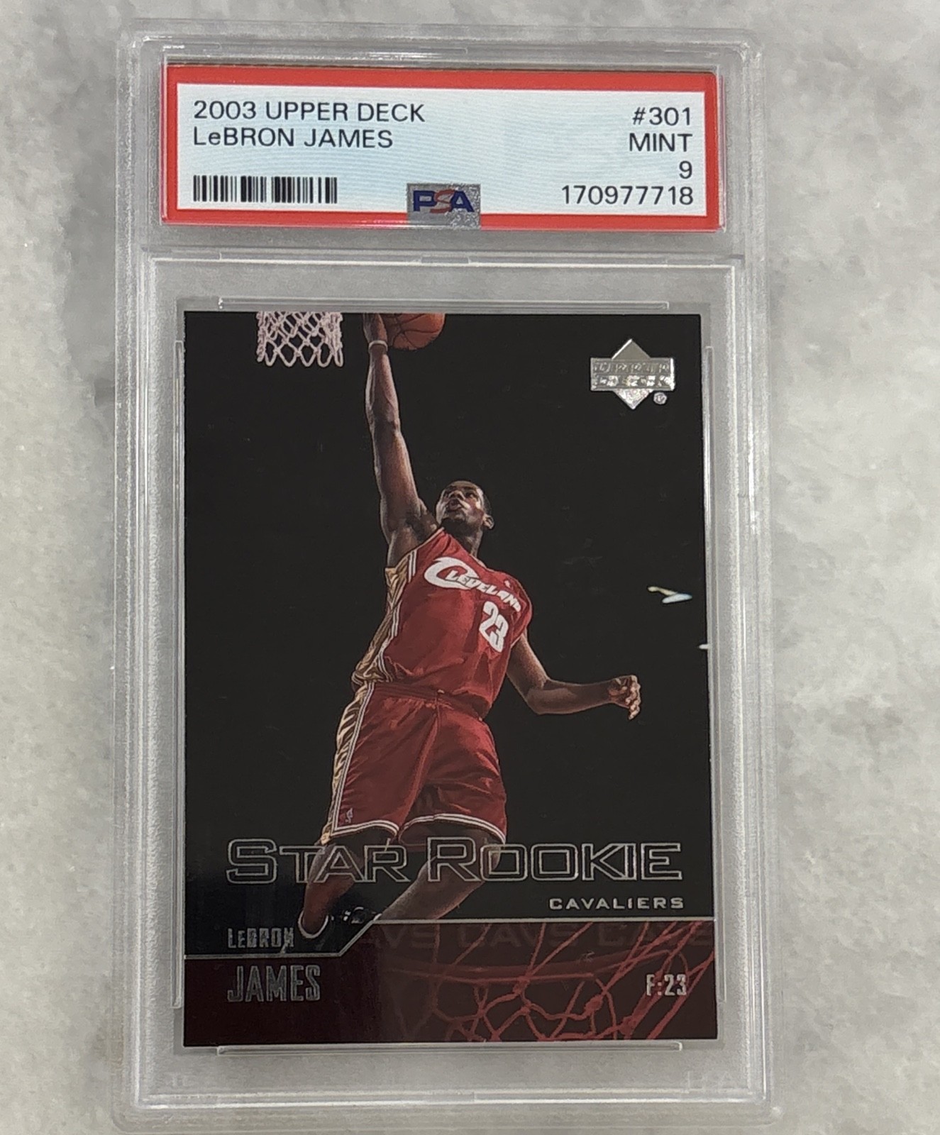 2003-04 Upper Deck LeBron James #301 Star Rookie RC PSA 9 MINT Cavaliers