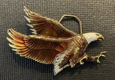 The Great American Buckle Co. Chicago Metal Belt Buckle Eagle H506 Vintage 1979
