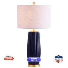 Jonathan Y 28.5 Navy Blue Modern Ceramic Table Lamp For Living Room Bedroom