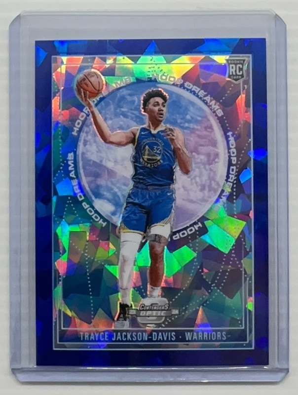 2023-24 Contenders Optic Trayce Jackson-Davis Hoop Dreams Blue Ice Prizm RC #/75