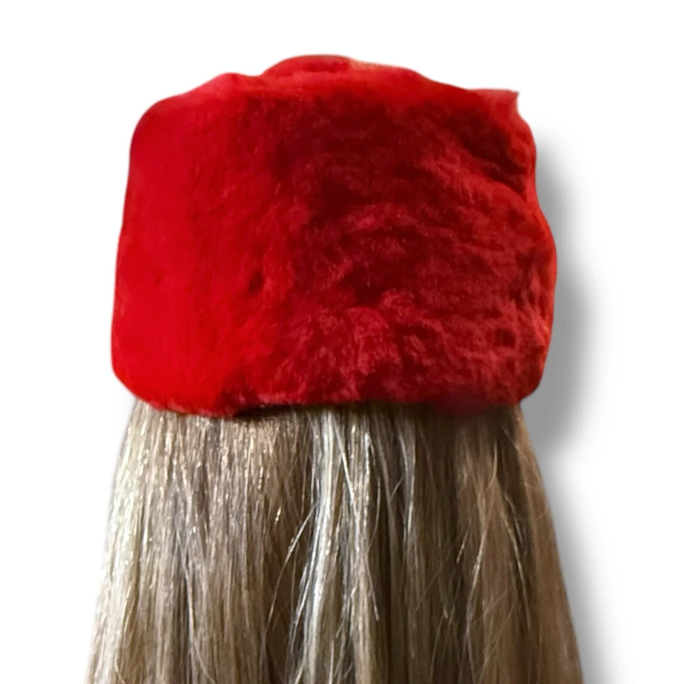 Sombrero de piel Betmar de colección para mujer teñido de rojo conejo pastillero invierno talla 6 7/8 pequeño 21,5 pulgadas Foto 3 de 4